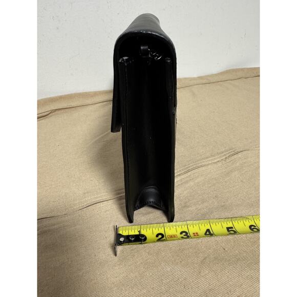 Facine Crossbody Bag Womens Black Silver Chain Strap Envelope Flap Made Spain - Picture 5 of 12